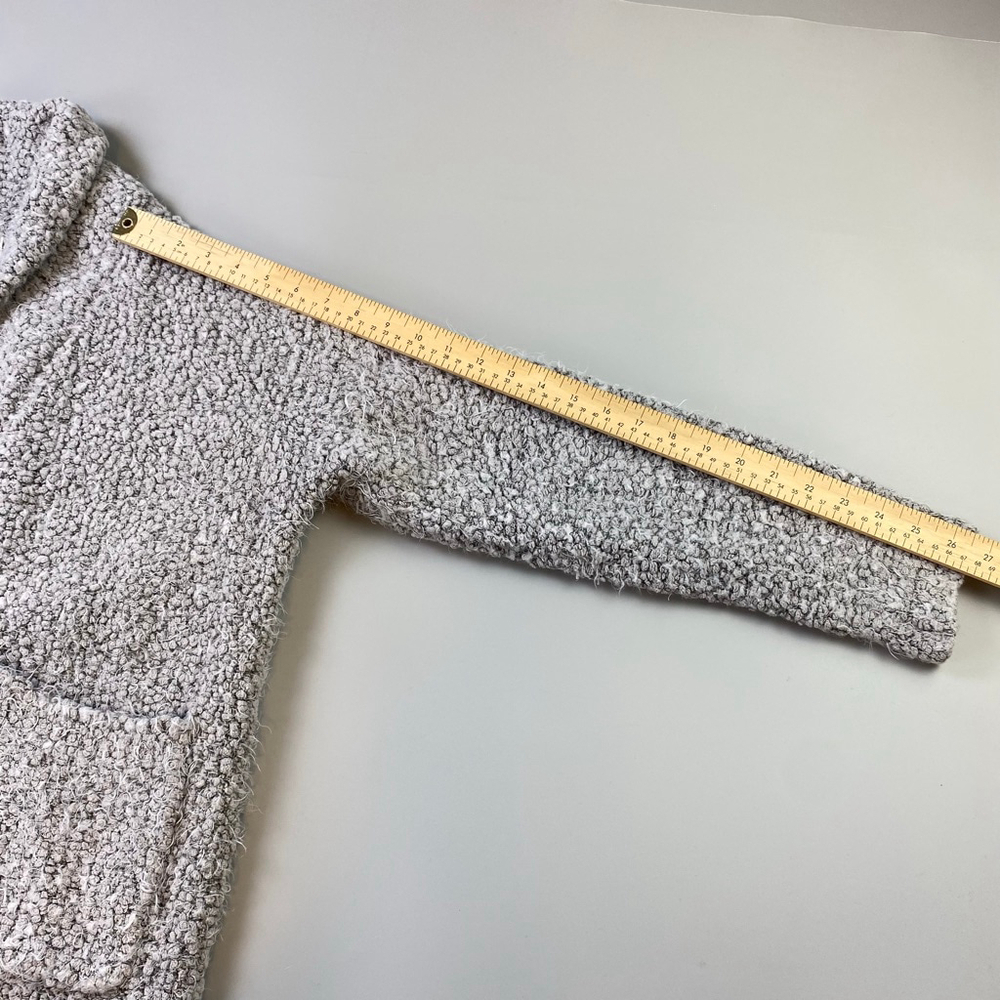 Women's JOHN + JENN x Indigo Grey Open Cardigan M/L Eyelash Boucle Cozy Soft - Picture 9 of 10